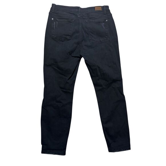 Judy Blue Jeans 13/31 Black Denim Boyfriend Ankle Stretch High Rise Distressed - Picture 2 of 7